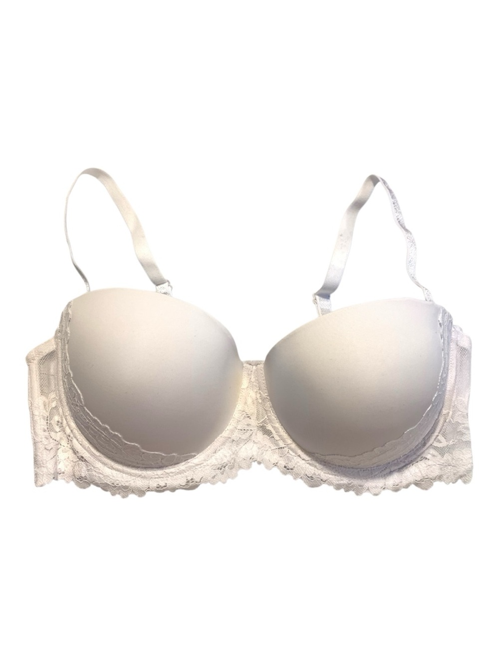 NWOT Classic Lace Underwire Push-Up Bra - White - Size 38C